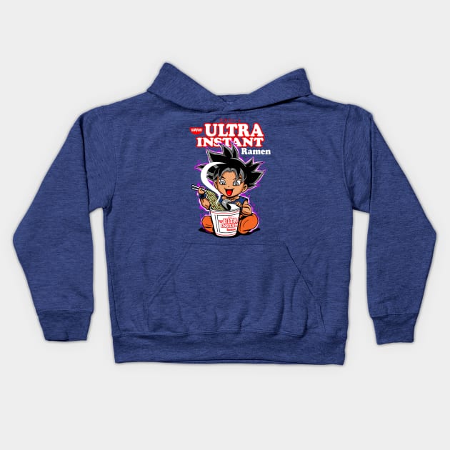 Anime Manga Superhero Warrior Eating Ramen Cartoon Kids Hoodie by BoggsNicolas